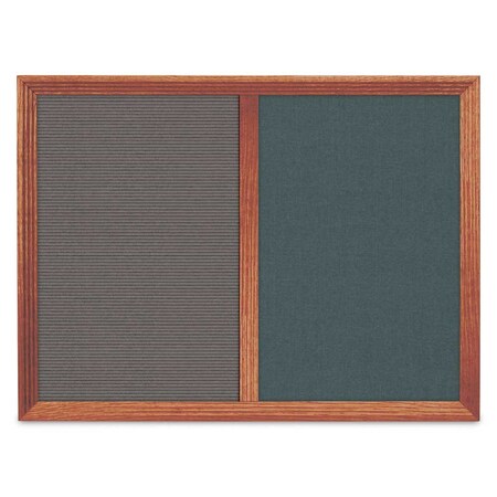 United Visual Products Enclosed Corkboard, 1 Door, 18"x24", 4" Fra, UV3421-BLACK-MEDGRY UV3421-BLACK-MEDGRY